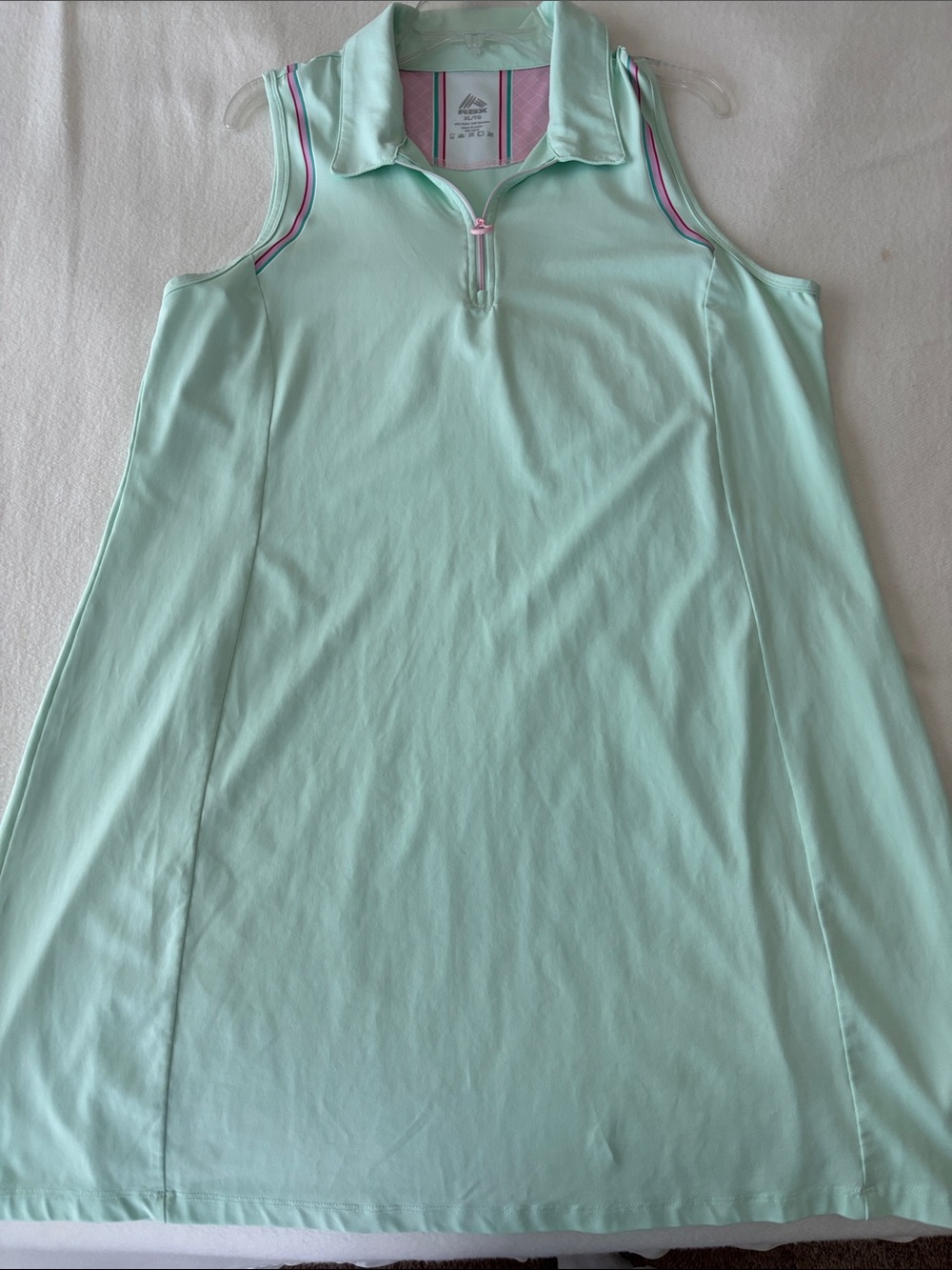 RBX Mint Green Sleeveless Sports Dress with Pink Accents, size XL/TG